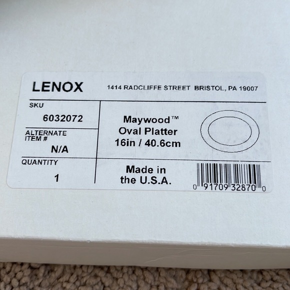 Lenox China Maywood Platinum 16 in Oval Platter Pattern Code: L MAYWO New in box - Picture 2 of 4